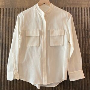 Billy Reid collarless button up blouse- XS